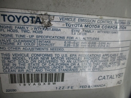 1998 TOYOTA COROLLA VE WHITE 1.8L MT Z16382